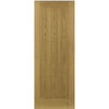 Single Sliding Door & Wall Track - Ely Oak Door - Unfinished