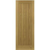 Saturn Tubular Stainless Steel Sliding Track & Ely Oak Double Door - Unfinished