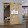 Single Sliding Door & Wall Track - Ely 5 Panes Glazed Oak Door - Prefinished