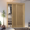 Two Sliding Maximal Wardrobe Doors & Frame Kit - Ely Real American White Oak Veneer Door - Prefinished