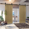 Double Sliding Door & Black Barn Track - Ely American Oak Veneer Door - Prefinished