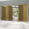 Five Folding Doors & Frame Kit - Ely Oak 3+2 - Unfinished