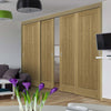 Pass-Easi Four Sliding Doors and Frame Kit - Ely Oak Door - Unfinished
