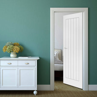 Image: Bespoke Ely White Primed Fire Internal Door - 1/2 Hour Fire Rated