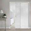 Ely Staffetta Twin Telescopic Pocket Doors - White Primed