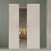 Ely Absolute Evokit Double Pocket Doors - White Primed