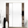 Pass-Easi Two Sliding Doors and Frame Kit - Ely White Primed Door