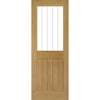 Sirius Tubular Stainless Steel Sliding Track & Ely 1L Top Pane Oak Door - Clear Etched Glass - Unfinished