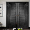 Prefinished Emilia Oak Flush Door Pair - Stepped Panel Design - Choose Your Colour