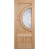 Majestic Exterior Oak Door and Frame Set - Zinc Double Glazing - Two Unglazed Side Screens, From LPD Joinery