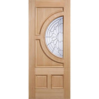 Majestic Exterior Oak Door and Frame Set - Zinc Double Glazing - Two Unglazed Side Screens, From LPD Joinery