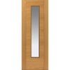 J B Kind Oak Contemporary Emral Fire Door - Clear Glass - 1/2 Hour Fire Rated - Prefinished