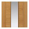 J B Kind Oak Contemporary Emral Fire Door - Clear Glass - 1/2 Hour Fire Rated - Prefinished