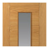 J B Kind Oak Contemporary Emral Fire Door - Clear Glass - 1/2 Hour Fire Rated - Prefinished