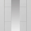 J B Kind Emral White Door Pair - Clear Glass - Prefinished