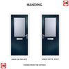 Cottage Style Escala 1 Composite Front Door Set with Obscure Glass - Shown in Blue