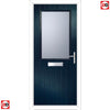Cottage Style Escala 1 Composite Door Set with Obscure Glass - Shown in Blue
