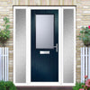 Cottage Style Escala 1 Composite Front Door Set with Double Side Screen - Obscure Glass - Shown in Blue