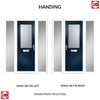 Cottage Style Escala 1 Composite Front Door Set with Double Side Screen - Obscure Glass - Shown in Blue