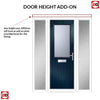 Cottage Style Escala 1 Composite Front Door Set with Double Side Screen - Obscure Glass - Shown in Blue