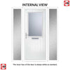 Cottage Style Escala 1 Composite Front Door Set with Double Side Screen - Obscure Glass - Shown in Blue
