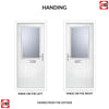 Cottage Style Escala 1 Composite Front Door Set with Clear Glass - Shown in White