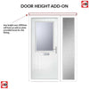 Cottage Style Escala 1 Composite Front Door Set with Single Side Screen - Clear Glass - Shown in White