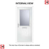 Cottage Style Escala 1 Composite Front Door Set with Clear Glass - Shown in White