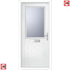 Cottage Style Escala 1 Composite Front Door Set with Clear Glass - Shown in White