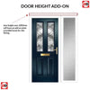 Premium Composite Front Door Set with One Side Screen - Esprit 2 Abstract Glass - Shown in Blue