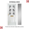 Premium Composite Front Door Set with One Side Screen - Esprit 2 Abstract Glass - Shown in Blue