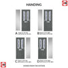 Premium Composite Front Door Set with One Side Screen - Esprit 2 Winestead Blue Glass - Shown in Mouse Grey
