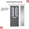 Premium Composite Front Door Set with One Side Screen - Esprit 2 Winestead Blue Glass - Shown in Mouse Grey