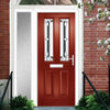 Premium Composite Entrance Door Set with One Side Screen - Esprit 2 Winestead Grey Glass - Shown in Red