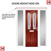 Premium Composite Front Door Set with Two Side Screens - Esprit 2 Winestead Grey Glass - Shown in Red