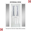 Premium Composite Front Door Set with Two Side Screens - Esprit 2 Winestead Grey Glass - Shown in Red