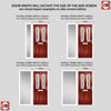 Premium Composite Entrance Door Set with One Side Screen - Esprit 2 Winestead Grey Glass - Shown in Red