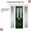 Premium Composite Front Door Set with Two Side Screens - Esprit 2 Winestead Green Glass - Shown in Green
