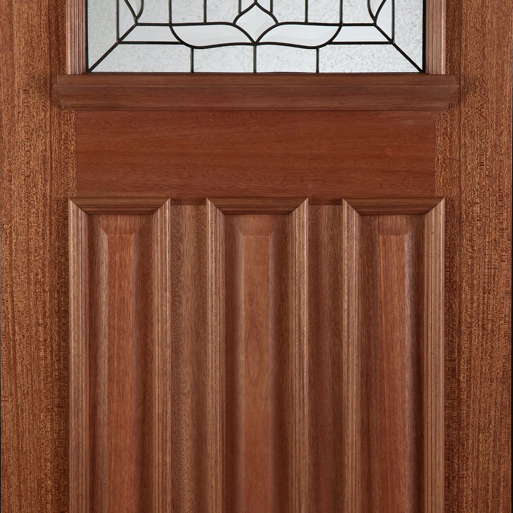 Estate Crown External Hardwood Door and Frame Set - Lead Caming Double Glazing, From LPD Joinery
