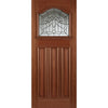 Estate Crown Hardwood Door and Frame Set - Lead Caming Double Glazing - One Unglazed Side Screen, From LPD Joinery