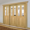 Pass-Easi Three Sliding Doors and Frame Kit - Eton Real American White Oak Veneer Door - Clear Glass - Unfinished