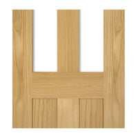 Eton American White Oak Veneer Staffetta Quad Telescopic Pocket Doors - Clear Glass - Unfinished