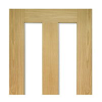 Eton Oak Absolute Evokit Double Pocket Door Detail - Clear Glass - Unfinished