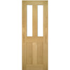 Eton American White Oak Veneer Staffetta Quad Telescopic Pocket Doors - Clear Glass - Unfinished