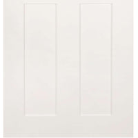 Four Folding Doors & Frame Kit - Eton Victorian Shaker 2+2 - Clear Glass - White Primed