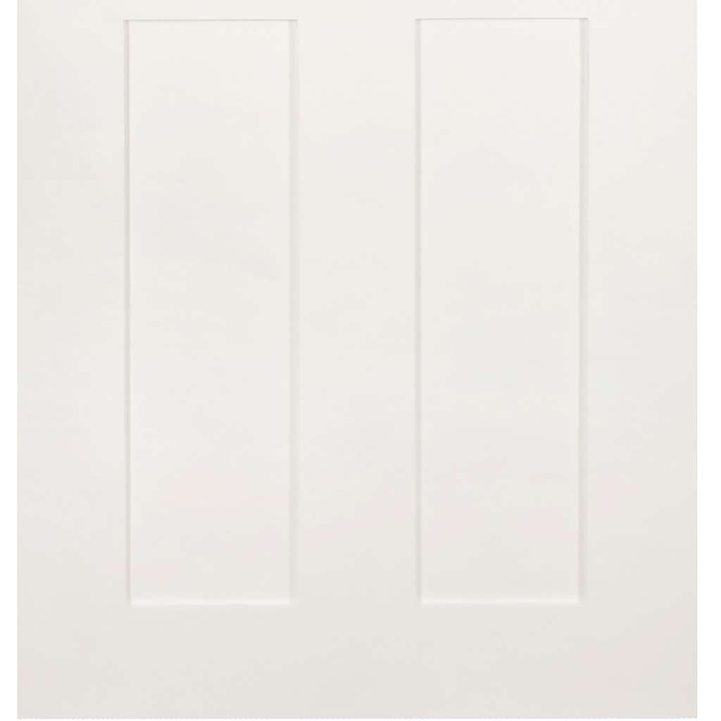 Five Folding Doors & Frame Kit - Eton Victorian Shaker 3+2 - Clear Glass - White Primed