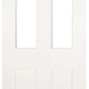 Three Folding Doors & Frame Kit - Eton Victorian Shaker 2+1 - Clear Glass - White Primed
