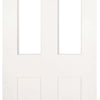 Three Folding Doors & Frame Kit - Eton Victorian Shaker 3+0 - Clear Glass - White Primed