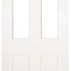 Five Folding Doors & Frame Kit - Eton Victorian Shaker 3+2 - Clear Glass - White Primed