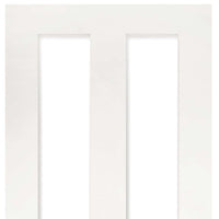 Five Folding Doors & Frame Kit - Eton Victorian Shaker 3+2 - Clear Glass - White Primed